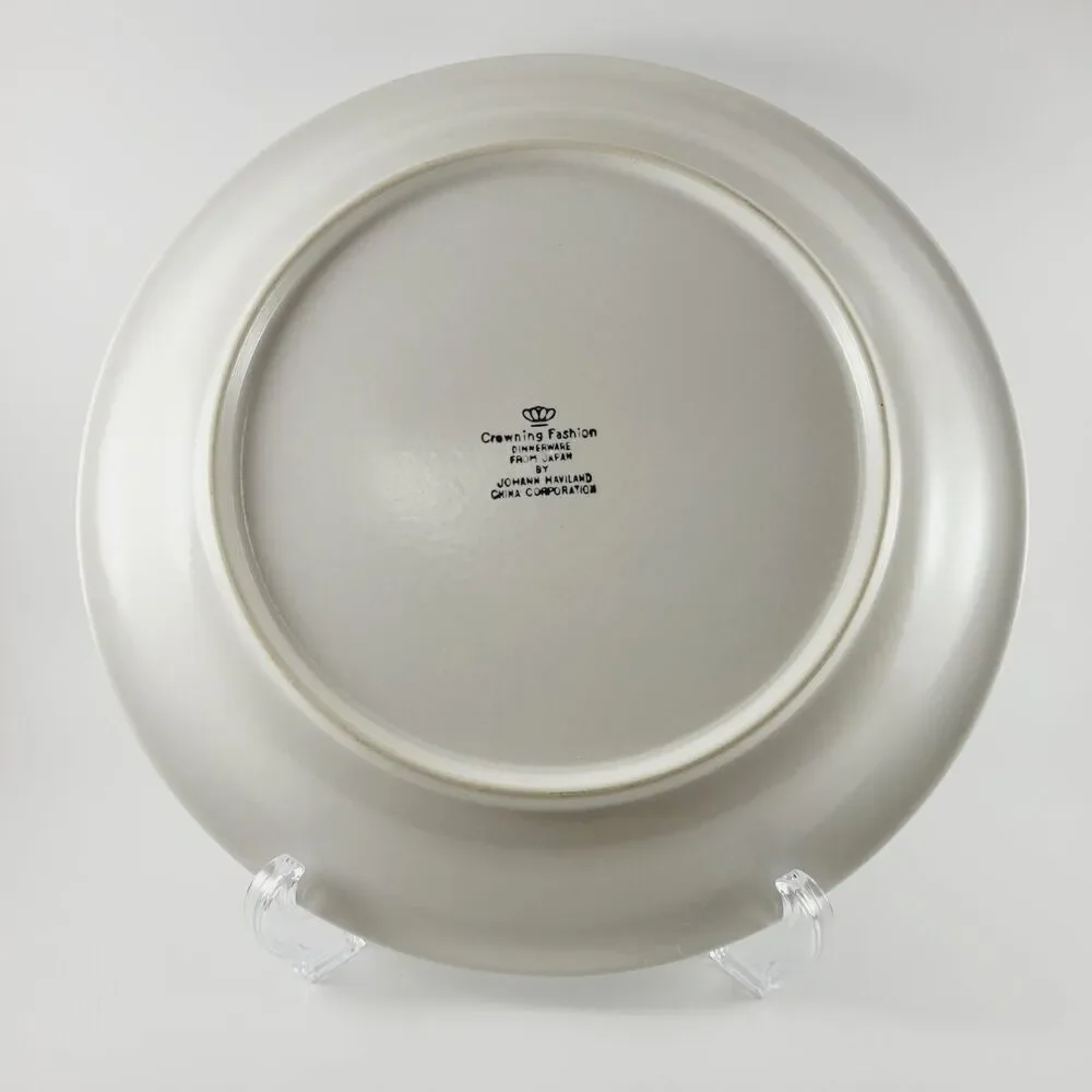 Haviland Crowning Blue Bouquet Stoneware Dinner Plates Set of 4 Vtg Blue 10.75